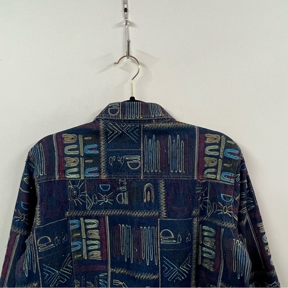 Chico’s Design Y2K Embroidered Denim Jean Jacket - Picture 8 of 14
